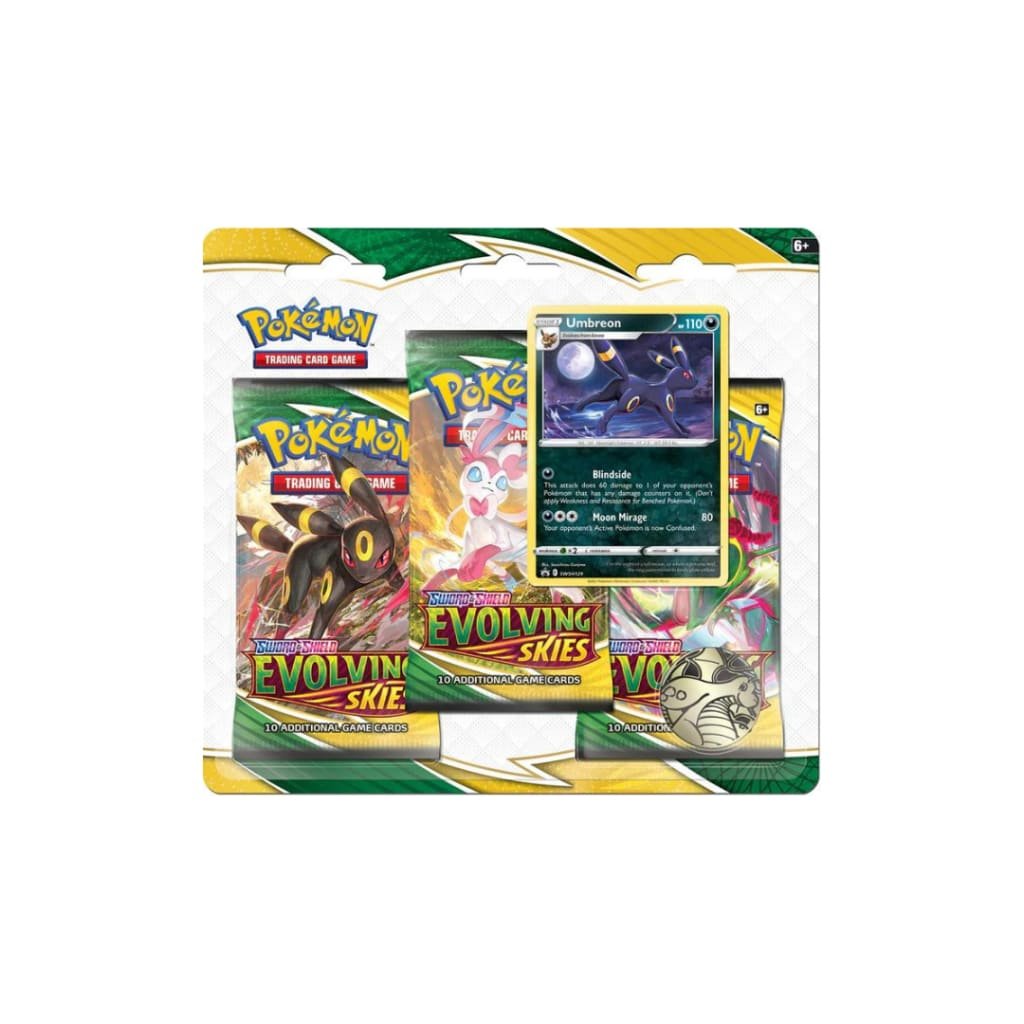POKEMON - EVOLVING SKIES - 3 PACK BLISTER - UMBREON