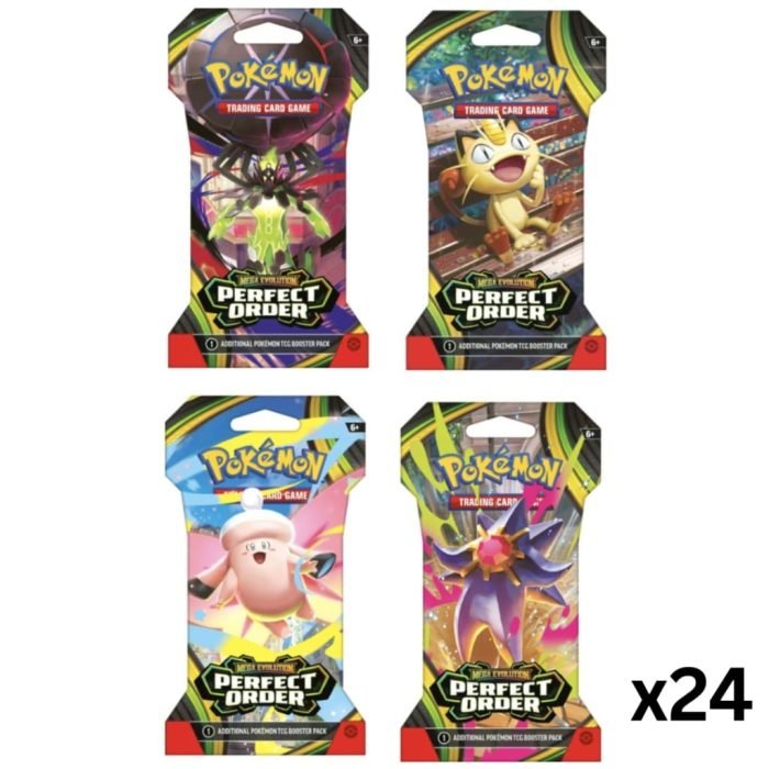 Pokemon TCG Mega Evolution Set 3 Perfect Order 24 Sleeved Pack Bundle