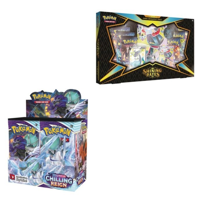Pokemon Chilling Reign Booster Box + Dragapult Premium Collection Box {June 2021)